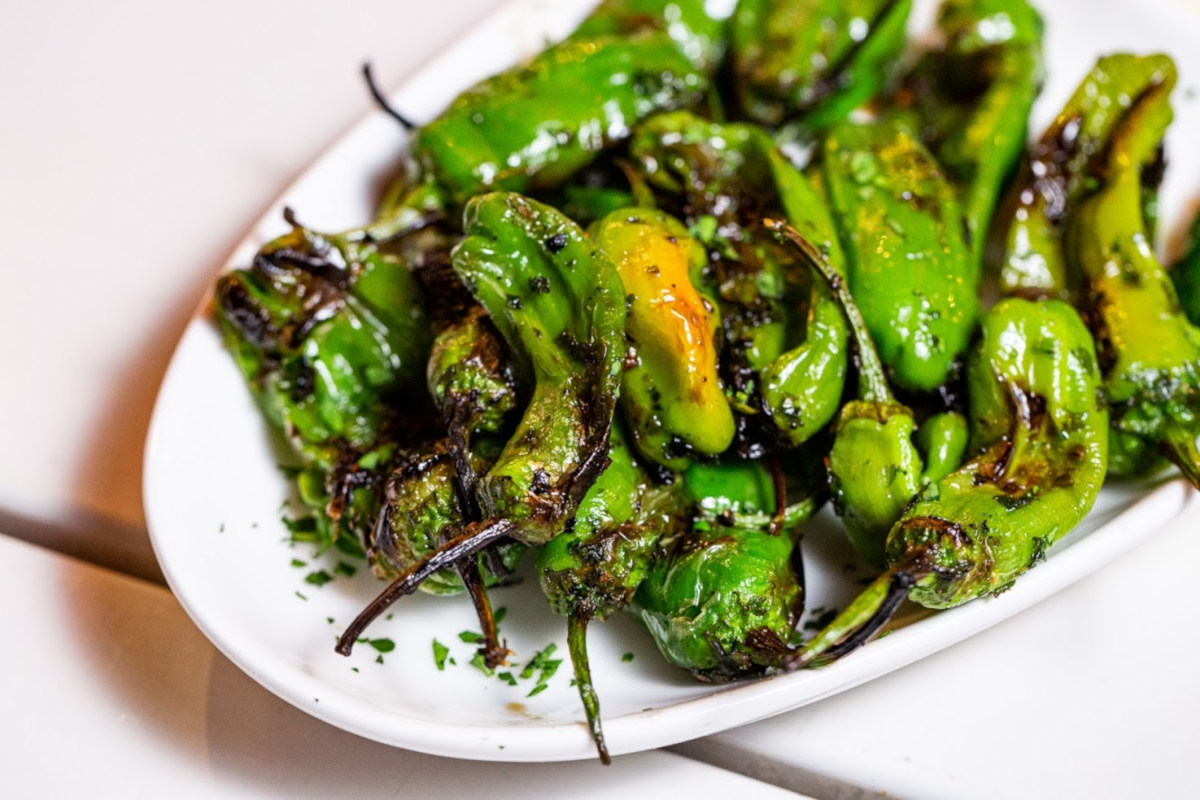 Baked peppers, closeup